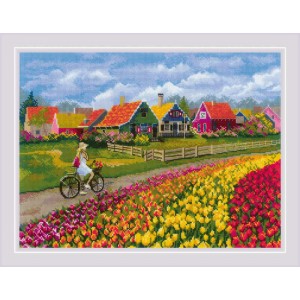 Borduurpakket Tulip Field -...