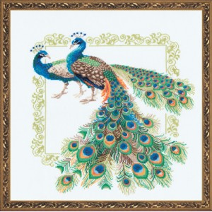 Cross Stitch Kit Peacocks -...