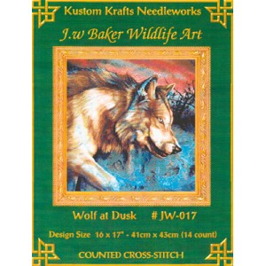 Borduurpatroon Wolf at Dusk...