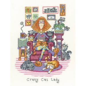 Borduurpakket Crazy Cat...