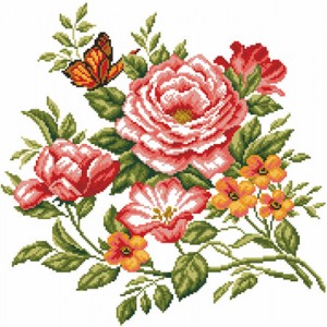 Pre-printed Aida Flowers...