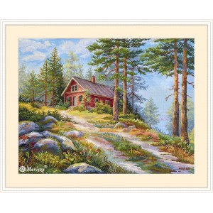 Cross stitch kit Red Cabin...