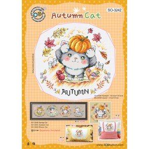 Borduurpatroon Autumn Cat -...