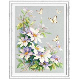 Cross stitch kit Clematis -...