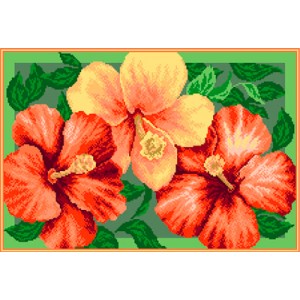 Pre-printed Aida Hibiscus -...