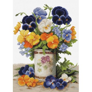 Borduurpakket Pansies...