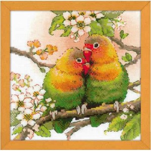 Cross stitch kit Lovebirds...