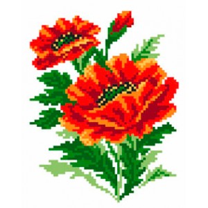 Voorbedrukt Aida Poppies -...