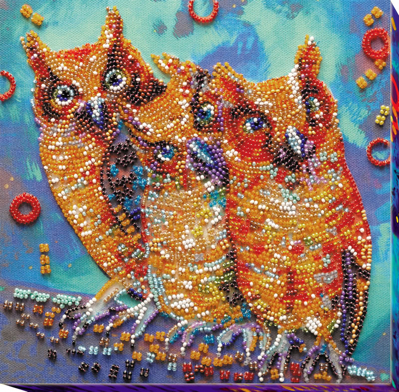 Bead Embroidery kit Funny Trio - Abris Art > Series AMB > Abris Art > Bead Embroidery  Kits > The Stitch Company B.V.