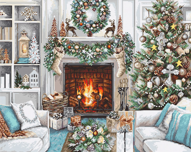 Cross stitch kit Christmas Interior - Luca-S > Cross Stitch Kits > Luca-S >  Cross stitch kits > The Stitch Company B.V.