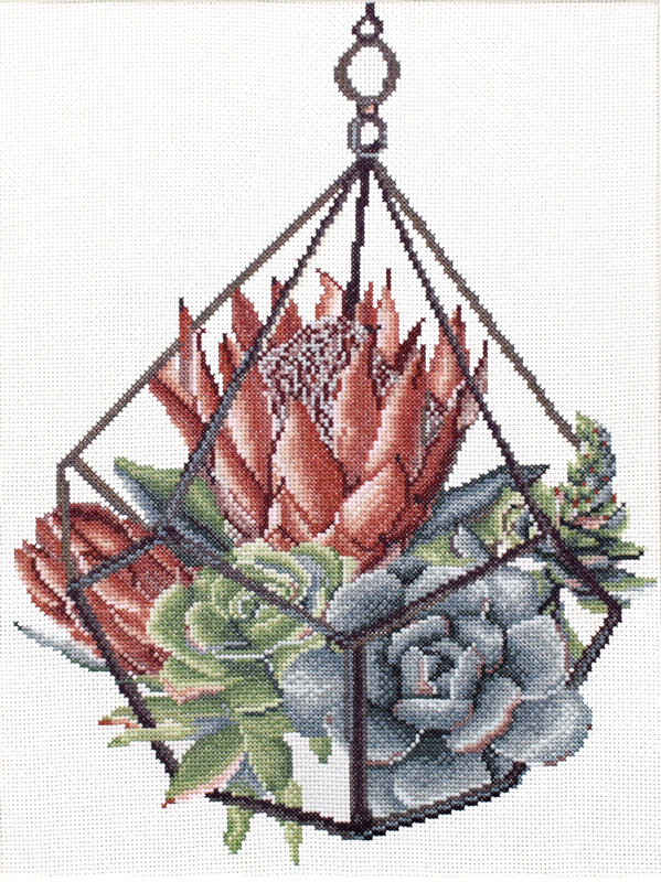 Leisure Arts Embroidery Kit 6 Cactus Garden- embroidery kit for