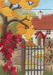 Platsteek pakket Long Stitch Seasons - Autumn Garden  - Bothy Threads