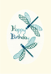 Borduurpakket Greeting Card - Dragonfly  - Derwentwater Designs