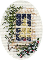 Cross stitch kit Christmas Card - Christmas Window  - Derwentwater Designs