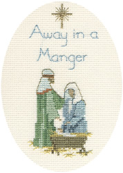 Cross stitch kit Christmas Card - Away In A Manger  - Derwentwater Designs