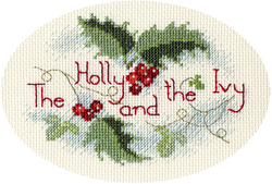 Borduurpakket Christmas Card - The Holly And The Ivy  - Bothy Threads