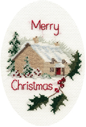 Borduurpakket Christmas Card - Christmas Cottage  - Bothy Threads