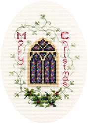 Cross stitch kit Christmas Card - Stained Glass Window  - Bothy Threads