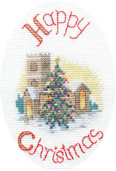 Cross stitch kit Christmas Card - Midnight Mass - Derwentwater Designs