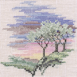 Cross stitch kit Minuets - Frosty Trees  - Derwentwater Designs