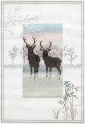Borduurpakket Misty Mornings - Frosty Deer - Derwentwater Designs