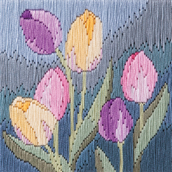 Platsteek pakket Long Stitch - Tulips - Derwentwater Designs
