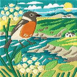 Borduurpakket Matt Johnson - Stonechat - Bothy Threads