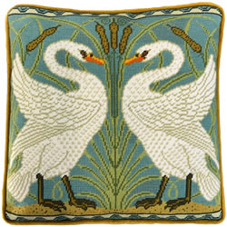 Petit Point stitch kit Walter Crane - Swan, Rush And Iris Tapestry - Bothy Threads