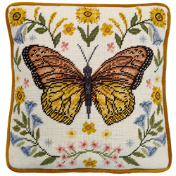 Petit Point stitch kit Jade Mosinski - Botanical Butterfly Tapestry - Bothy Threads