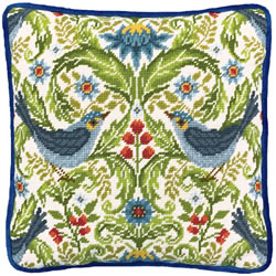Petit Point borduurpakket Karen Tye Bentley - Summer Bluebirds Tapestry - Bothy Threads