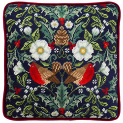 Petit Point stitch kit Karen Tye Bentley - Winter Robins Tapestry - Bothy Threads