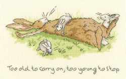 Cross stitch kit Anita Jeram - Too young to stop - Bothy Threads