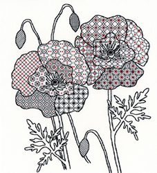 Borduurpakket Blackwork - Poppy - Bothy Threads