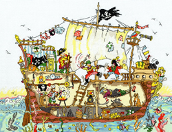 Cross stitch kit Cut Thru - Pirate Ship - Bothy Threads