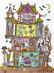 Cross stitch kit Cut Thru - Haunted House - Bothy Threads