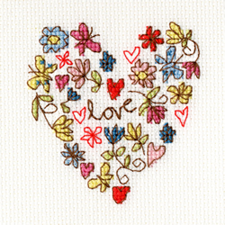 Borduurpakket Kim Anderson - Sweet Heart Card - Bothy Threads
