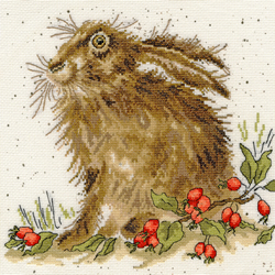 Cross stitch kit Hannah Dale Hippy Hare - Bothy Threads