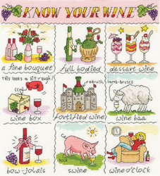 Cross stitch kit Helen Smith - Know Your Wine - Bothy Threads