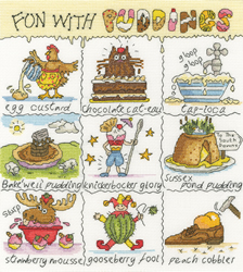 Cross stitch kit Helen Smith - Fun With Puddings - Bothy Threads