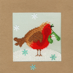 Cross stitch kit Christmas Cards - Snowy Robin - Bothy Threads