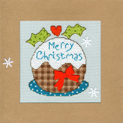 Cross stitch kit Christmas Cards - Snowy Pudding - Bothy Threads