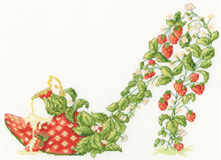 Cross stitch kit Sally King - Strawberries And Cream - Bothy Threads