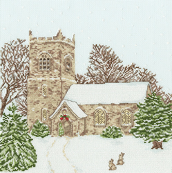 Cross stitch kit Sally Swannell - Country Church - Bothy Threads