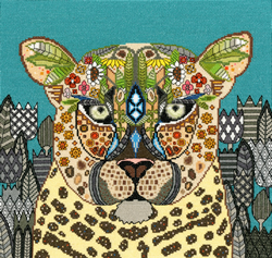 Borduurpakket Sharon Turner  - Jewelled Leopard - Bothy Threads
