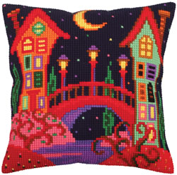 Cushion cross stitch kit Bridge to Fairy Tale - Collection d'Art