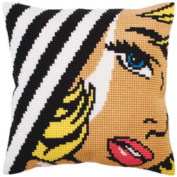 Kussen borduurpakket Pop Art - Collection d'Art