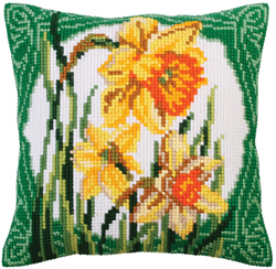 Cushion cross stitch kit Narcissus - Collection d'Art