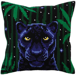 Cushion cross stitch kit Night Jungle - Collection d'Art