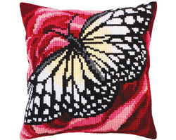 Cushion cross stitch kit Butterfly graphics - Collection d'Art