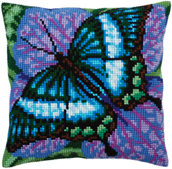 Cushion cross stitch kit Volatic turquoise - Collection d'Art